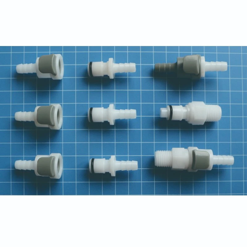 Apmd220 POM/EPDM 1/4" 5/16" 3/8" Hose Barb Valved Insert Plug Shut off Plastic Quick Disconnect Coupling