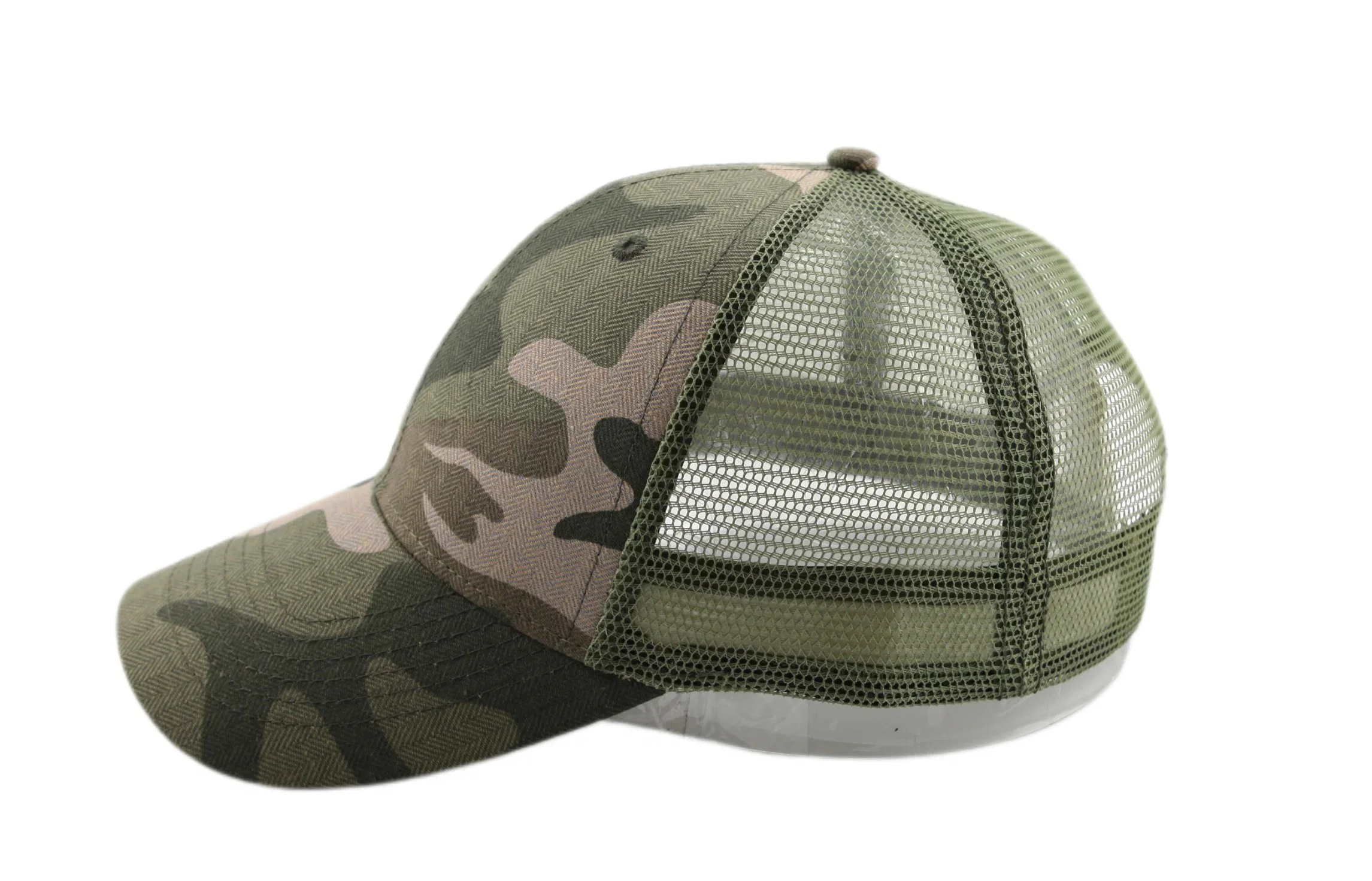 Camouflage Cotton Baseball Cap 6 Panel Plain Trucker Cap with Own Logo Fashion Sports Hat with Mesh Back for Summer