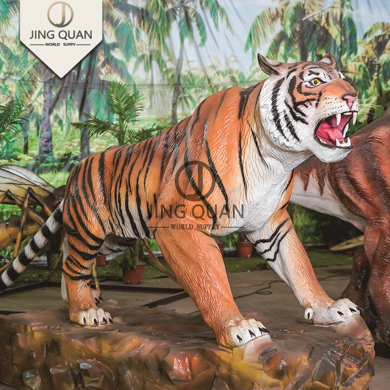 Playground Animatronics Big Tiger Toy Artificial Animatronics Tiger for Theme Park 2023 Large Simulation Animals