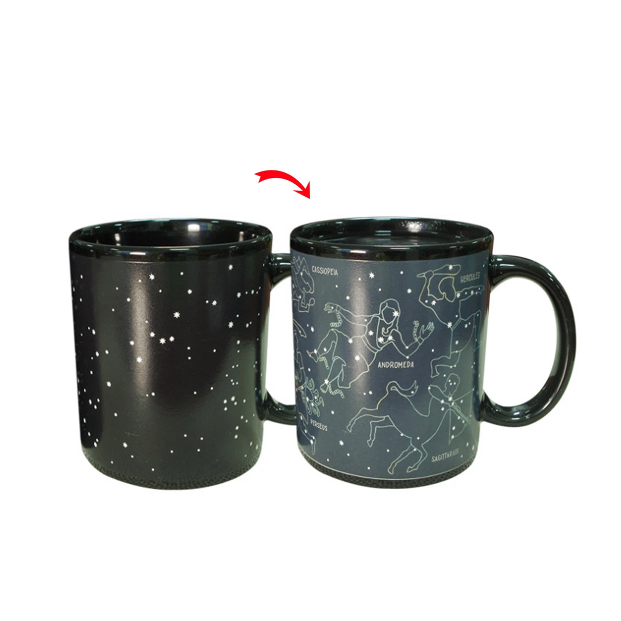 Tasse Magic à couleurs changeantes tasse Creative Ceramic Cup Nordic Night Cadeau quotidien pour la maison Starry clair