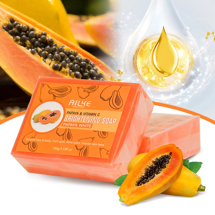 Private Label Customized Farbe und Duft Kojic Acid Papaya Handmade Organische Gesicht Körper Wash Seife