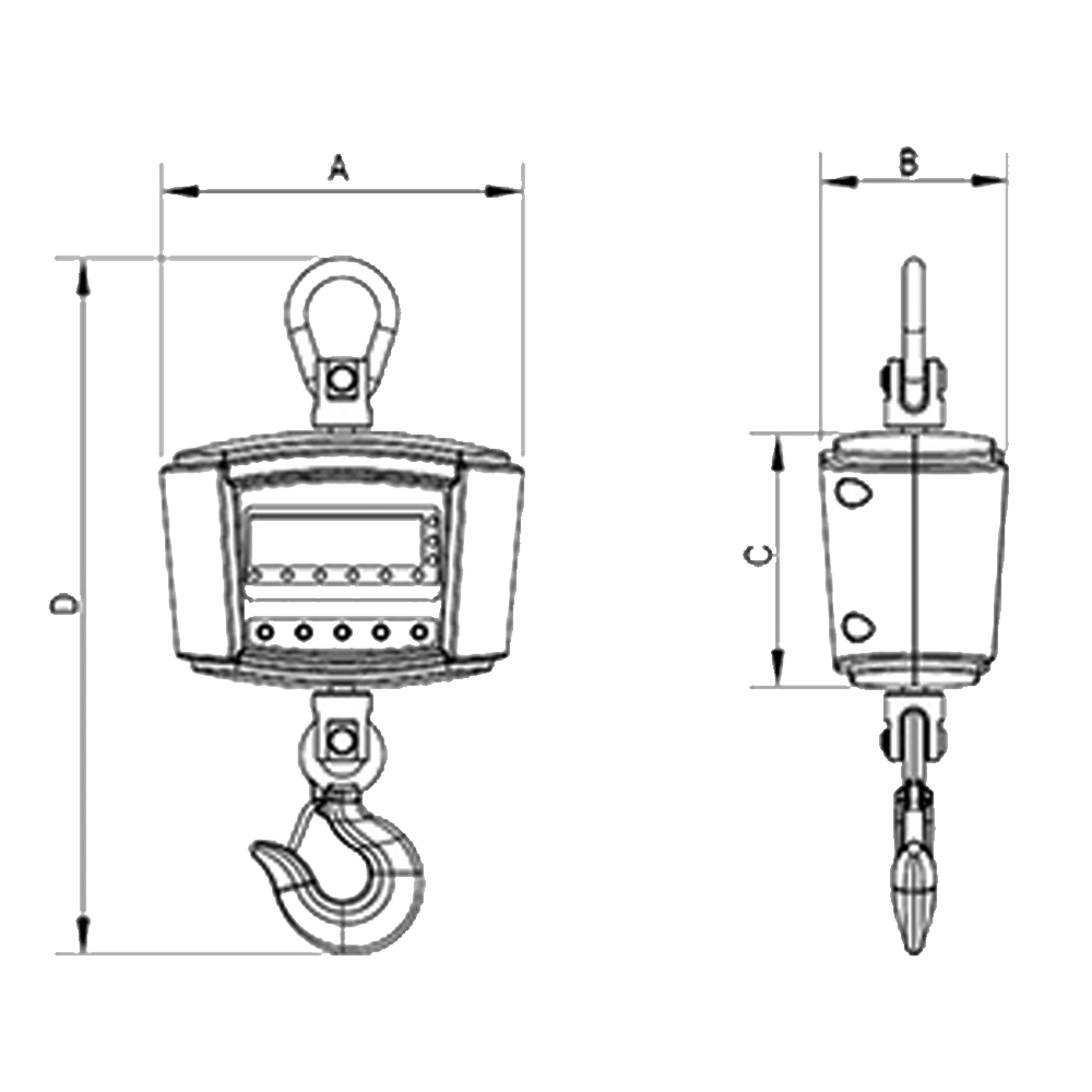 150kg 300kg 500kg 1000kg LCD Plastic Housing Digital Weighing Hook Crane Scale