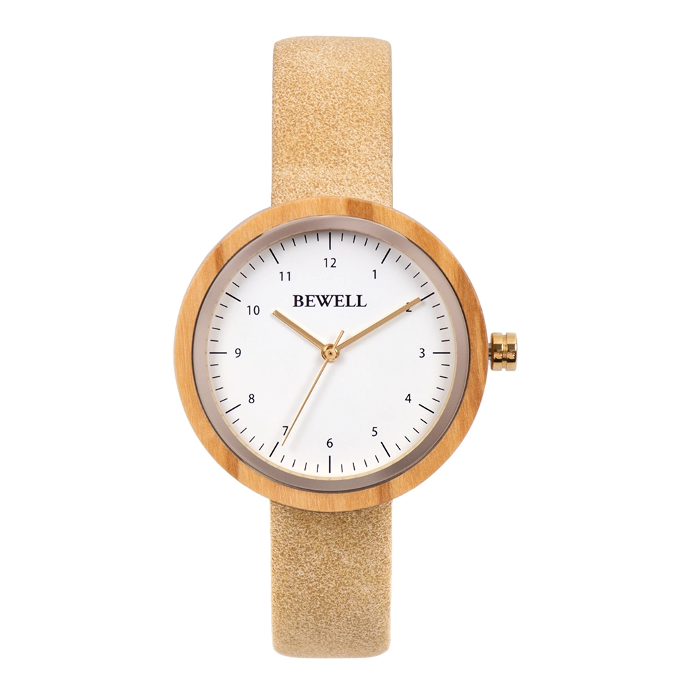 Custom Fashion Casual echtem Leder Armband Damen Armbanduhr OEM Holzuhr für Frauen Uhr Fabrik Großhandelspreis