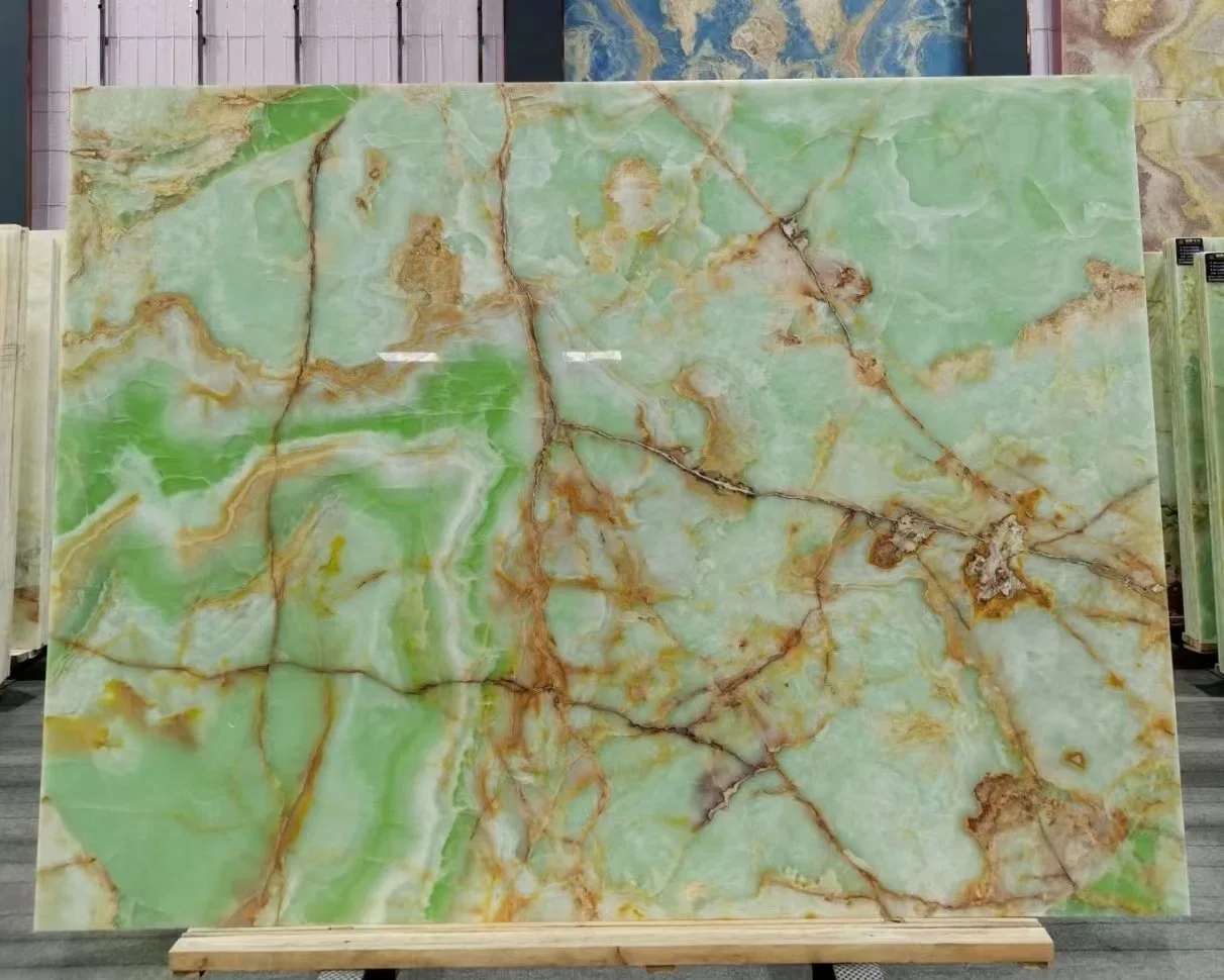 Factory Natural Green Onyx Stone with Translucent Tile/Slab for Home Decr/Hotel/Villa