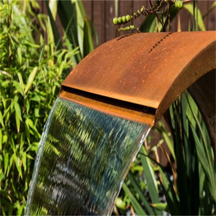 Landscaping Metal Rain Curtain Corten Steel Water Feature