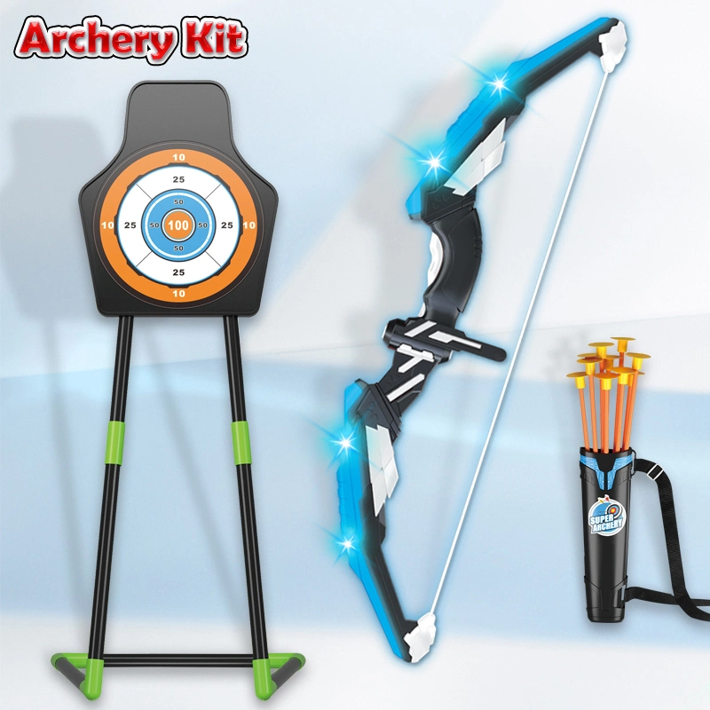 Outdoor Sport Shooting Traget Game Archery Kit Toy Archery Bow Arrow Toy 2 Set for Kids