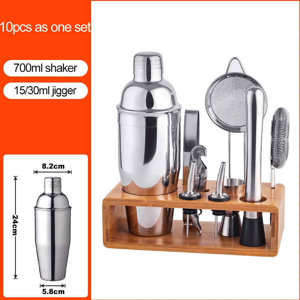 Outil de barres en acier inoxydable Premium Set, Home Bar Martini Shaker défini pour l'alcool