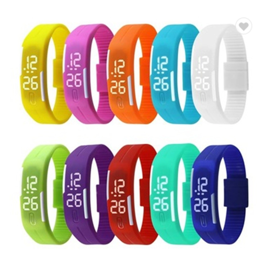 Montres numériques en silicone multicolore pour enfants