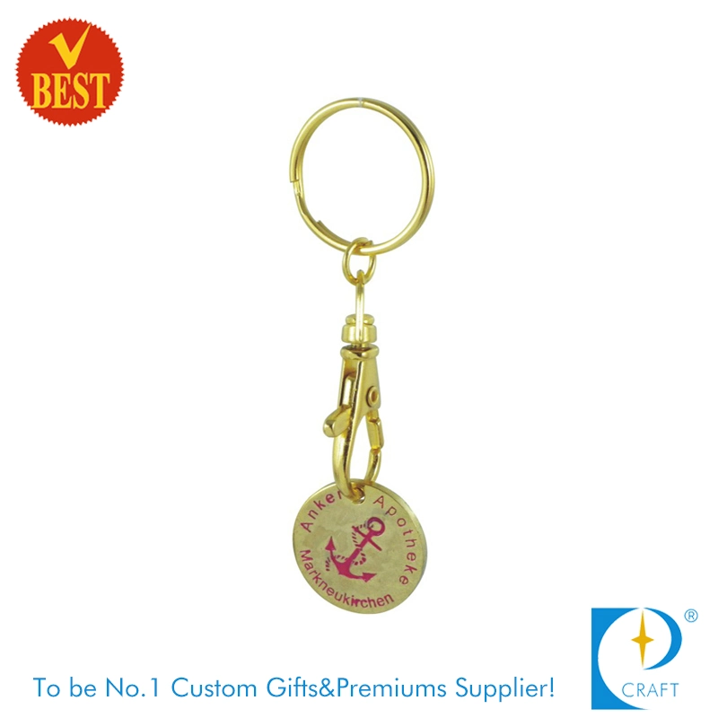 Wholesale Metal Trolley Token Supermarket Shopping Coin Keychain/Key Ring