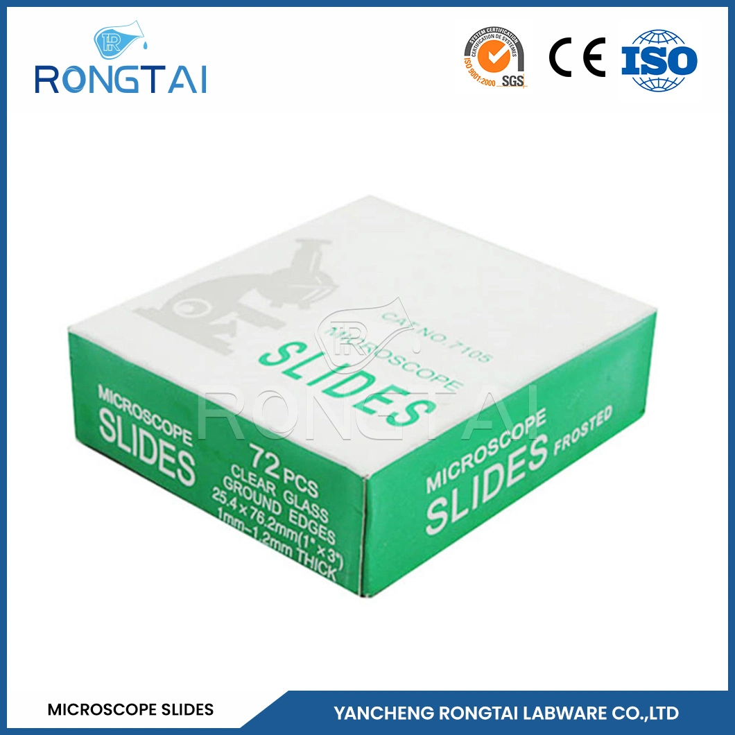 Rongtai Laboratory Consumables Wholesale/Supplierr Medical Glass Slides China 7101 7102 7105 7107 7109 Thick Glass Microscope Slide