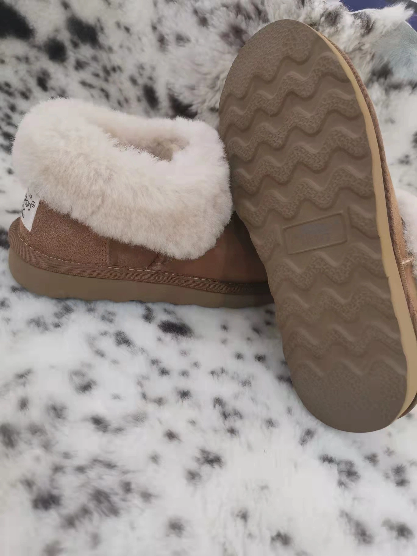 Véritable peau de mouton Pantoufles Chaussures Chaussures pour femmes d'hiver Outdoor