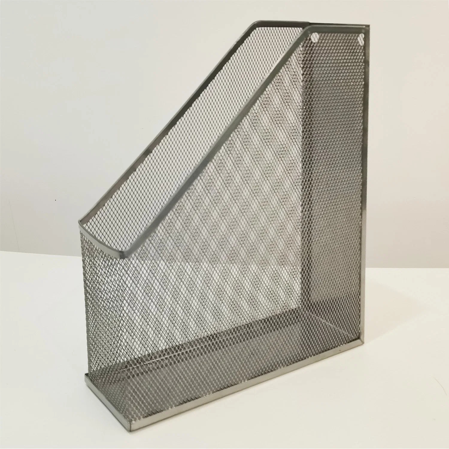 Factory Office School Magazine Documents Silver Metal Mesh File Holder