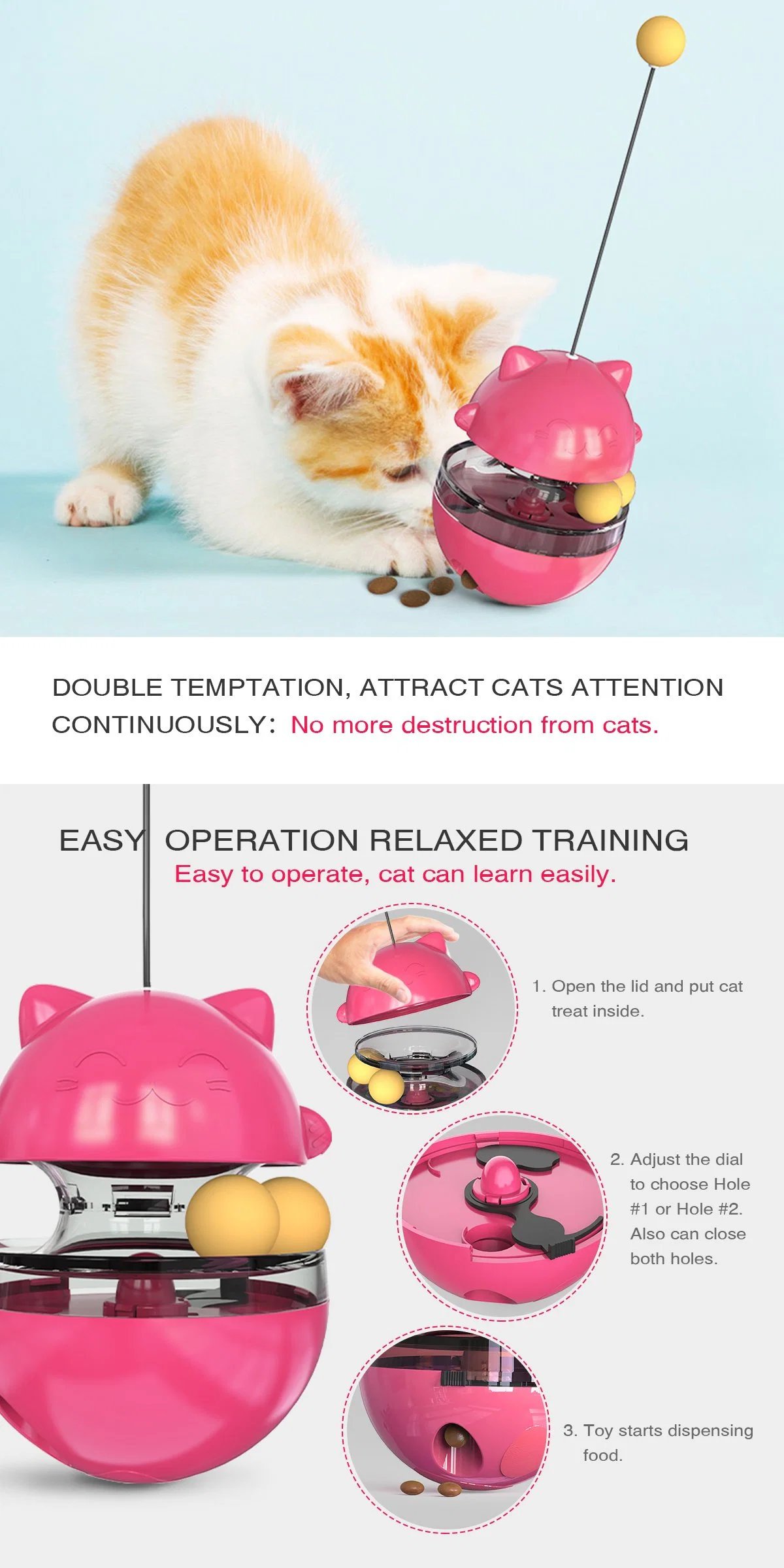 Customized OEM ODM Cat Toy Set Plastic Cat Toy with Balls