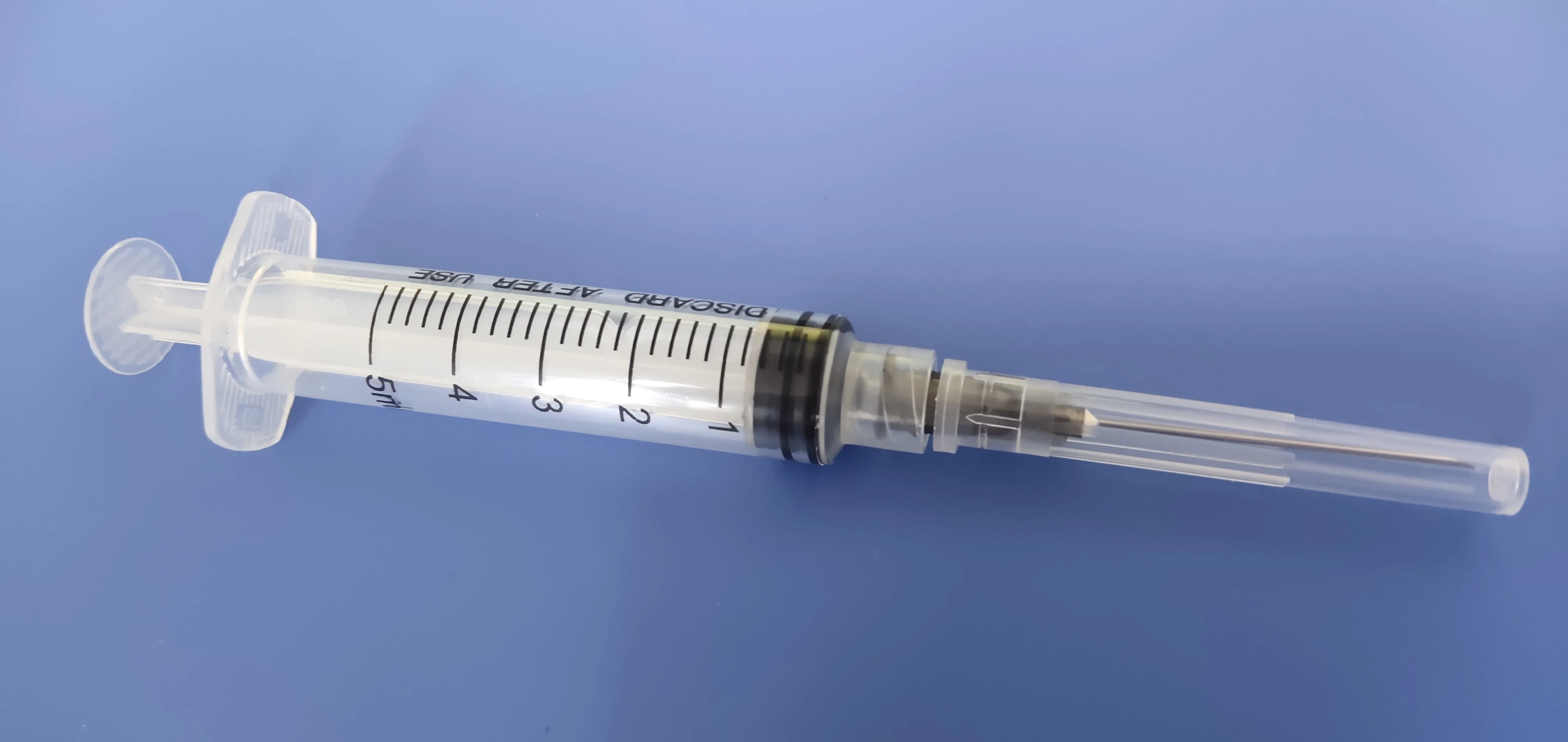 3-Part, 5ml, Sterile Hypodermic Injection Syringe with Needle 22gx11/4", Latex Free