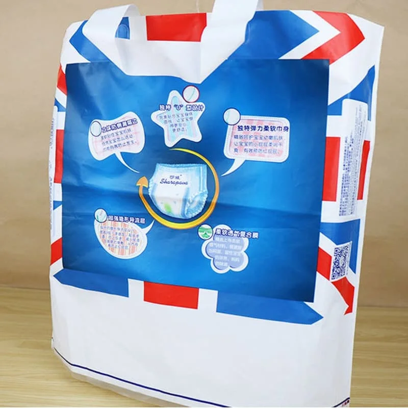 Bolsas de plástico de PE Diseño a medida Bolsas de embalaje para pañales y.. Servilleta sanitaria