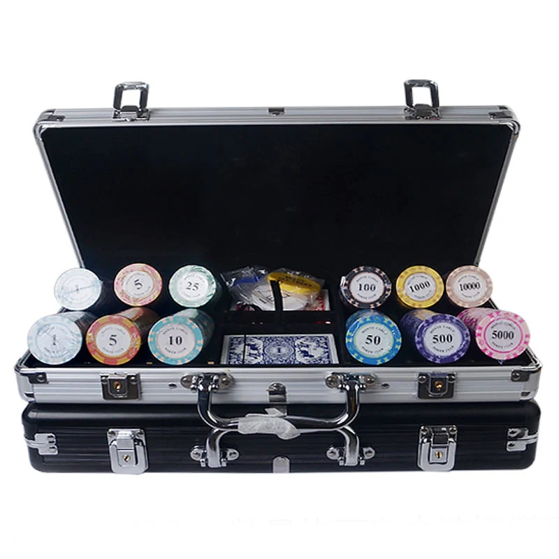 Hot Sale 100-500 Casino Poker Chips Capacity Suitcase Black Jack Pokers Container Case/Box Aluminum Suitcase