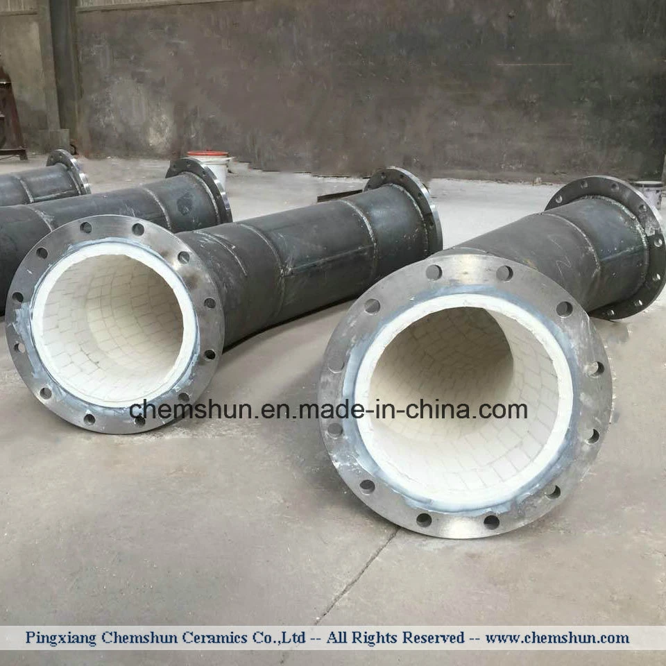 Abrasion Resistant 90 Degree Elbow Pipe Lined Steel