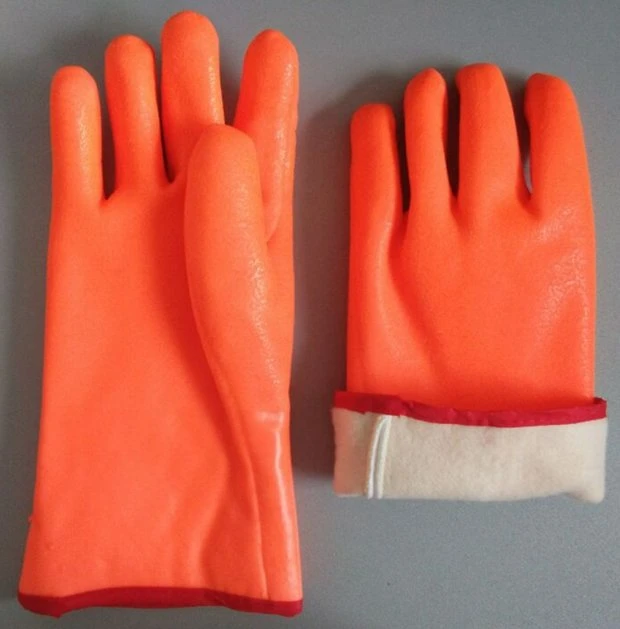 Long 35cm Winter PVC Safety Working Cold Resistant Gloves High Visible Protective Gloves Hi Vis Anti Cold Gloves