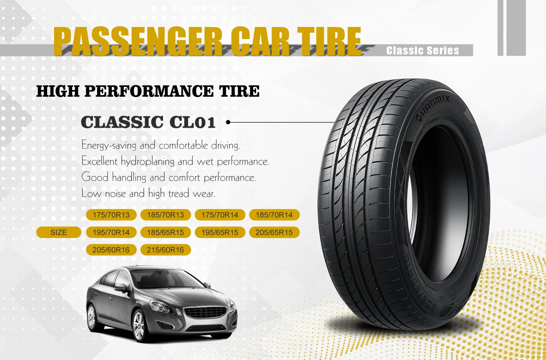 Hanmix Brand Classic Series Passenger Car Tire Cl01 Summer PCR Light Truck LTR Tyre All-Season China Wholesale Cheap 185/70r13