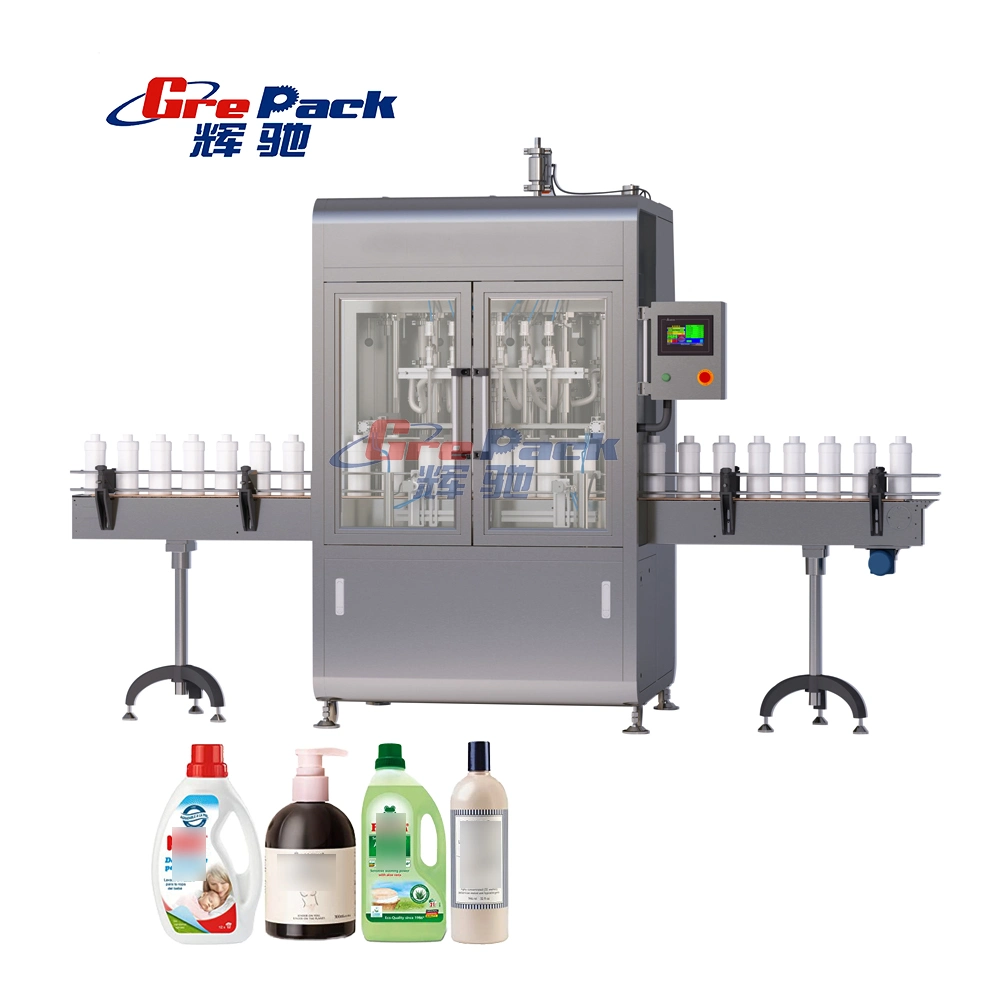 Shanghai Factory Automatic Piston Type Edible Oil Lubricating Oil Sauce Daily Chemicals Cosmetic Filling Machine