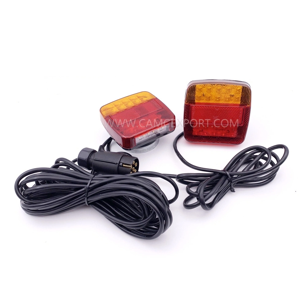 HOT New 20LED square red and yellow trailer car tail light with magnet 7-pin plug