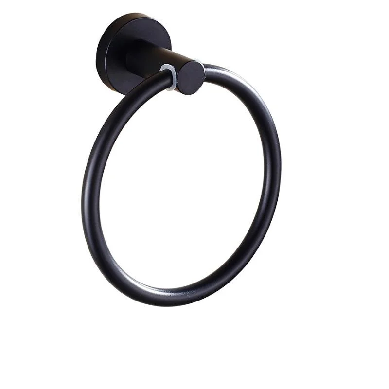 Bathroom Accessories Matte Black Wall Hanging Towel Ring