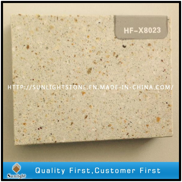 Popular Yellow/Beige Artificial Quartz Stone for Brazil and Chile