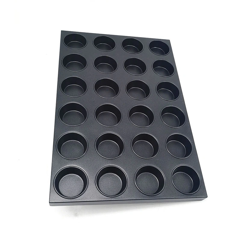 ODM &amp; OEM hohe Qualität langlebige Industrie Metall Antihaft Runde 24 Cupcake Muffin Mini Cake Formen Backblech