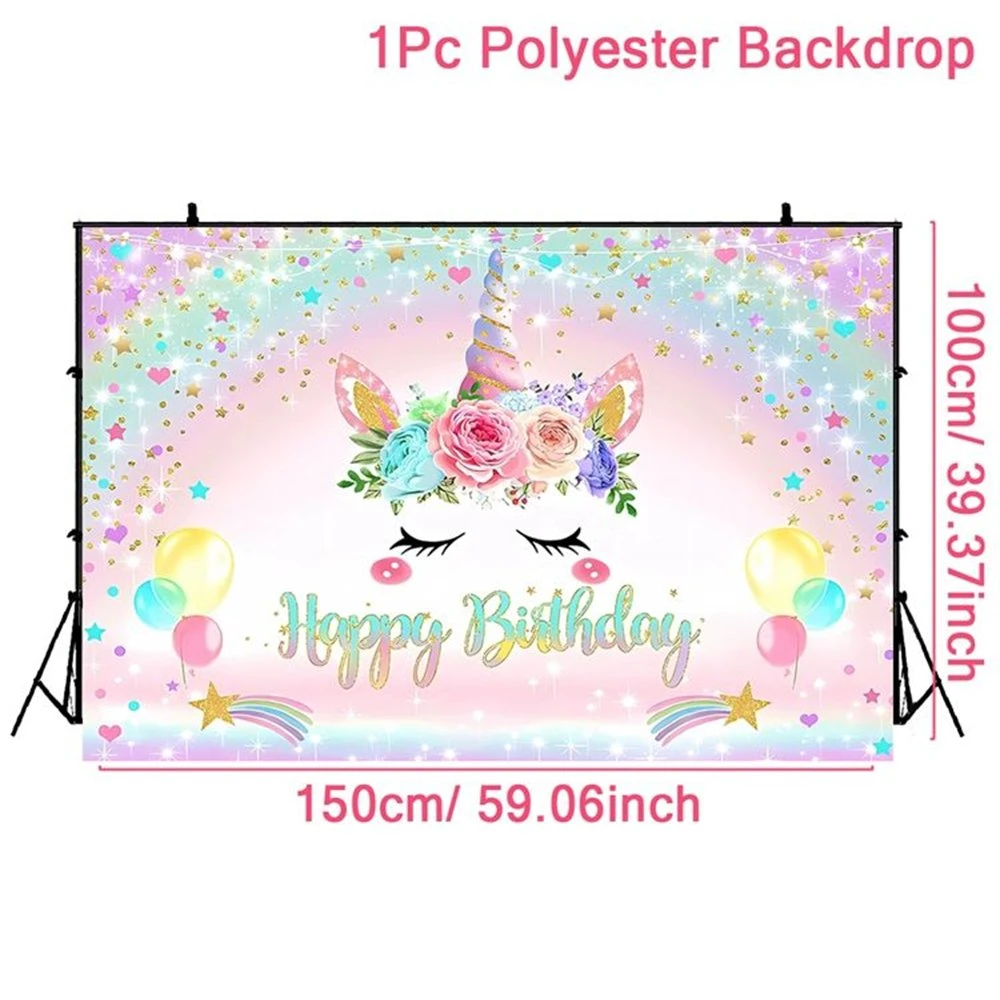 Unicorn Baby Birthday Wall fundo decorações festa fornecimento