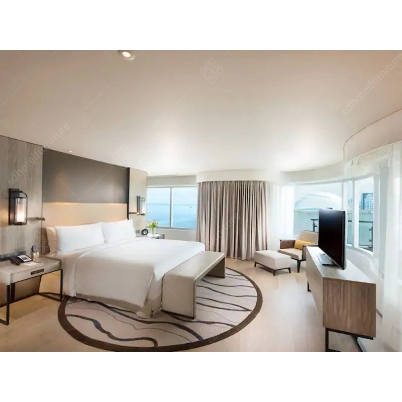 Cama king moderna mobília de quarto de hotel de luxo para 5 estrelas Hotel quarto conjunto de móveis