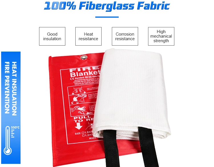 China Manufacture Free Sample Emergency 100% Fiberglass Fireproof Fire Blanket