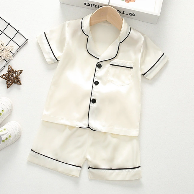 Wholesale Kids Sleeping Wear Custom Soft High Quality Sateen Children 2 Pieces of Pajama Sets