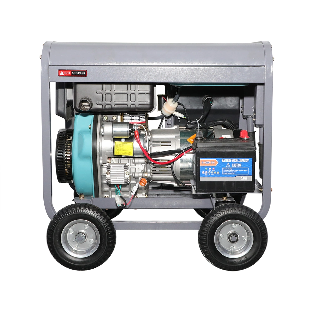 Open Frame 6kw Portable Generator with Wheels 8kVA Power Diesel Generator