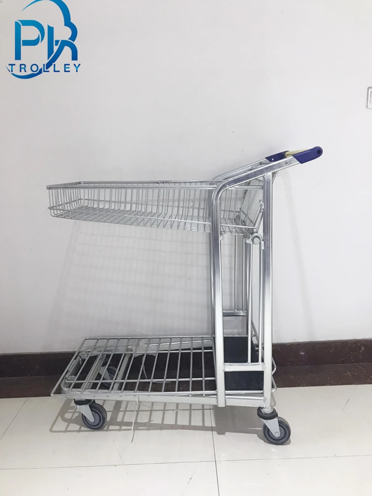 Weight Capacity Industrial Metal Luggage Hand Push Platform Trolley