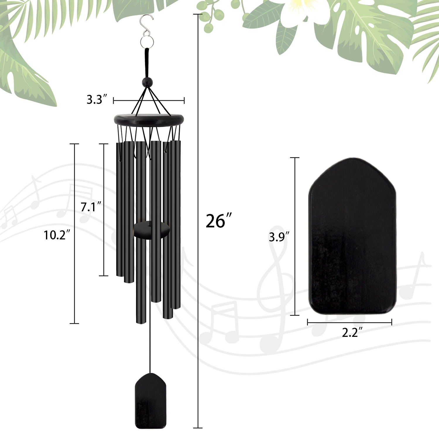 Outdoor Yard Christmas Holiday Decoration Wholesale/Supplier Custom Metal Craft Glass Wind Chime Garden Decorative Wind Bell Promotional Gift for Indoor Home Decoration
