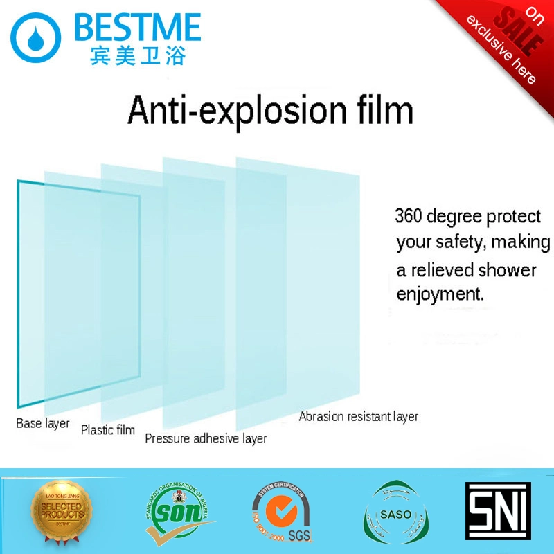 Sanitary Ware Tempered Glass Aluminium Alloy Shower Room (BL-L0045-L)