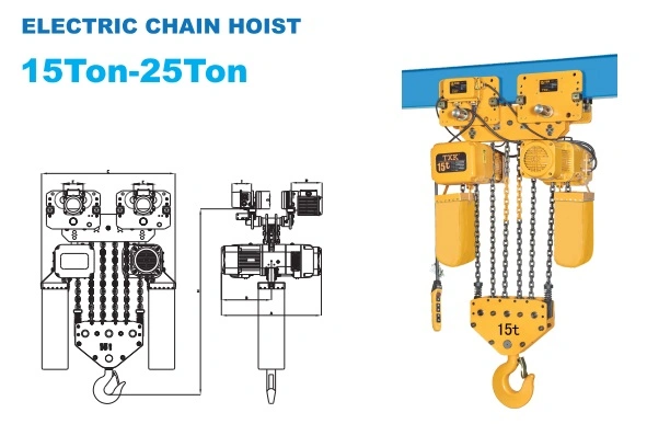 15t Txk Electric Chain Hoist with Single Speed Trolley