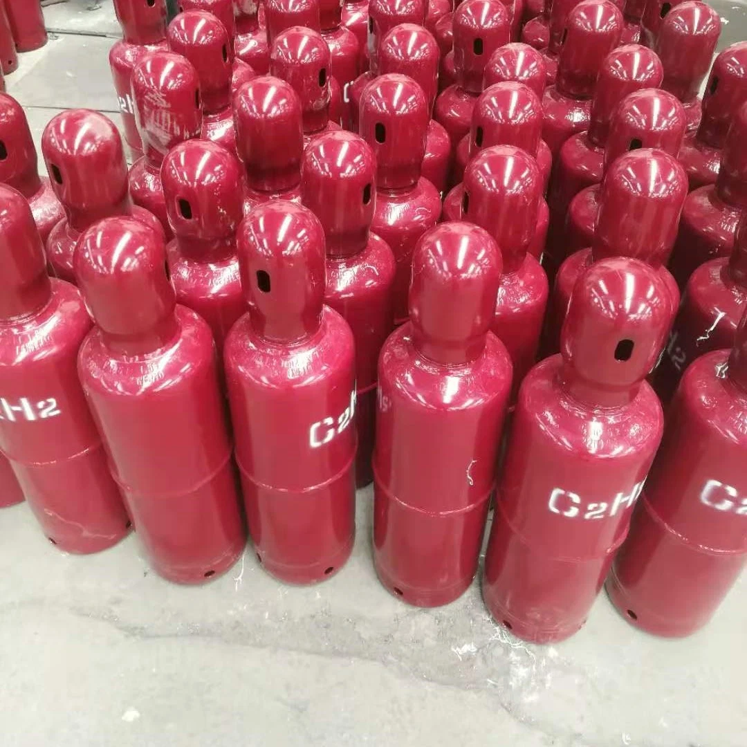 Factory Price 40L Hot Sale Acetylene Cylinders 99.6% Purity 5kg 6kg Filling Acetylene Gas with BS Valve