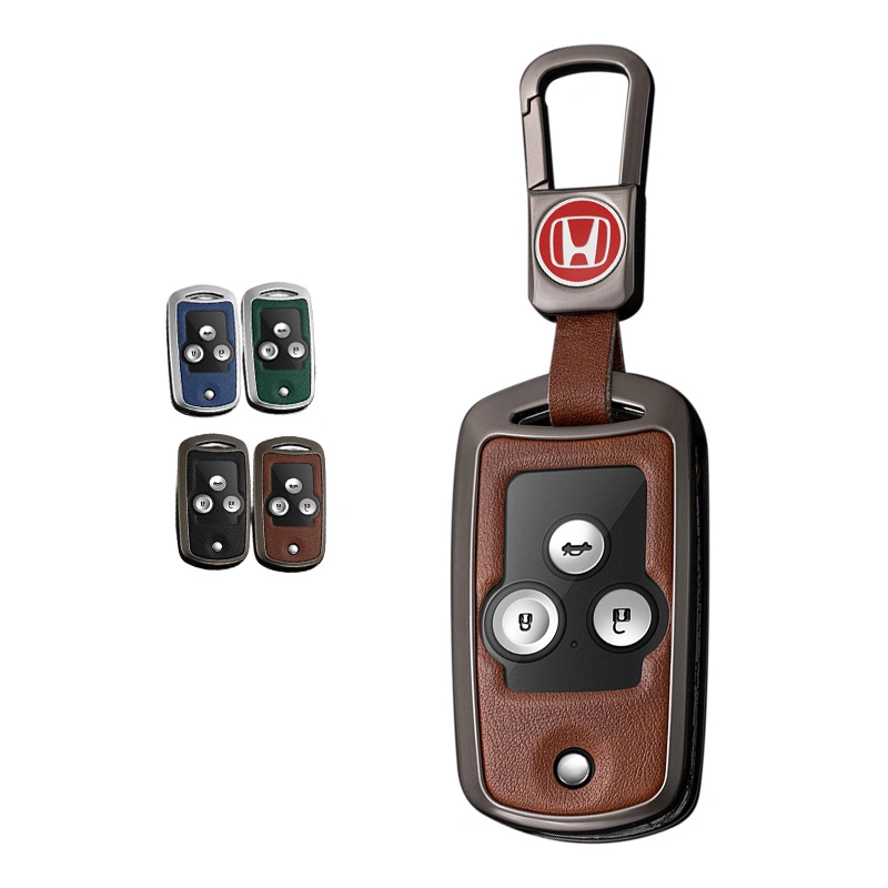 Замена откидной чехол для автомобильных ключей с отделкой из металла, полиуретановая кожа, модифицированная Для Honda