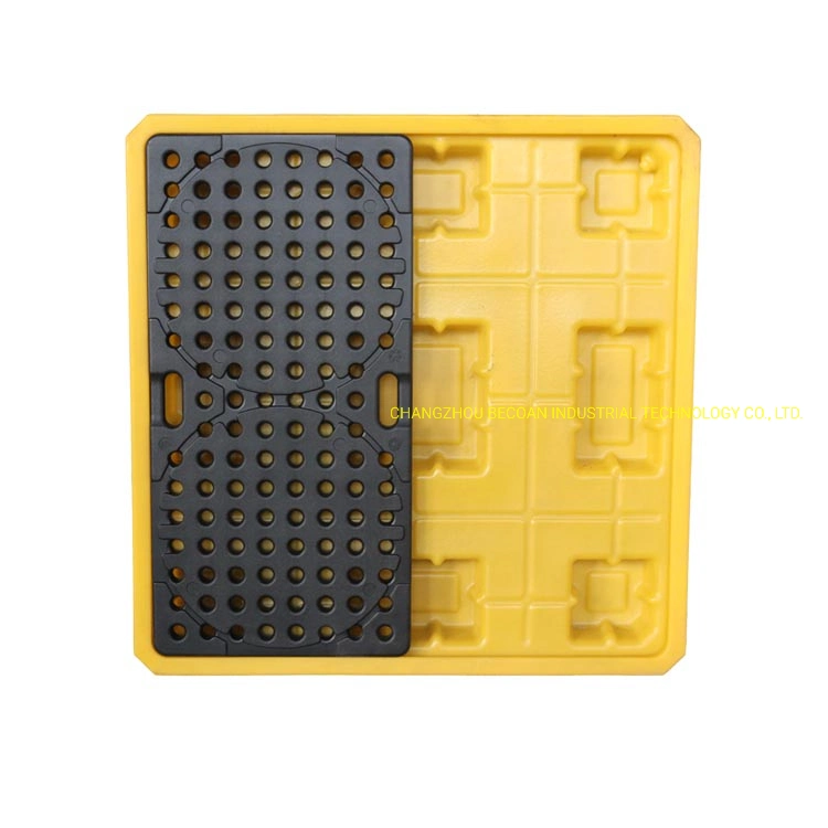 4 Drums Heavy Duty Oil Chemical Anti-Spill Detachable Plastic Pallet with Factory Price for Sale