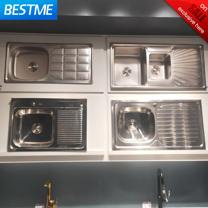 Russian Style Kitchenware Home Kitchen Appliance 201 Stainless Steel Mirror Satin Sat on Kitchen Sink (BS-341-201M)