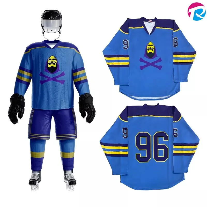 Sublimation Print Custom Logo Made Ice Hockey Skates Wear Jersey Top Shirts Team Designer Clothing for Sportswear