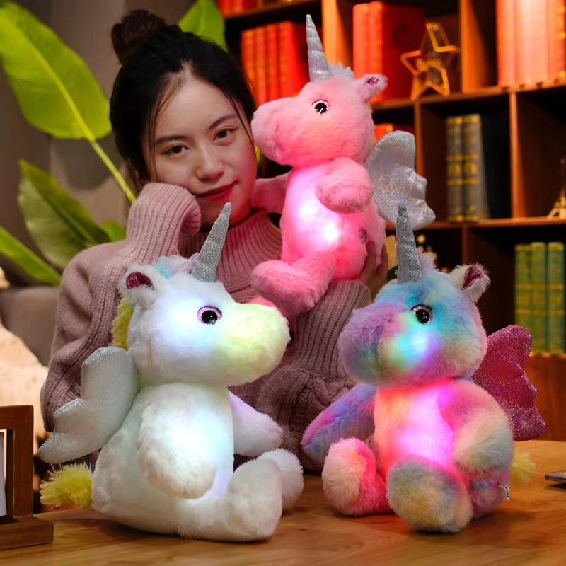 LED programável de pelúcia e Bonitinha Unicorn personagens Parappa brilha no escuro animais taxidermizados brinquedos acender brinquedos prendas de Natal