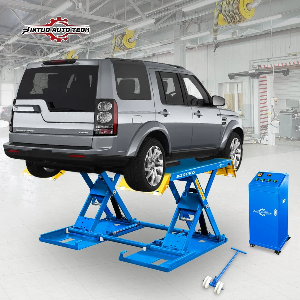 Jintuo Hydraulic Garage Car Hoist Lifting Equipment Auto Lifter How High Profile Scissor Car Lift Machine