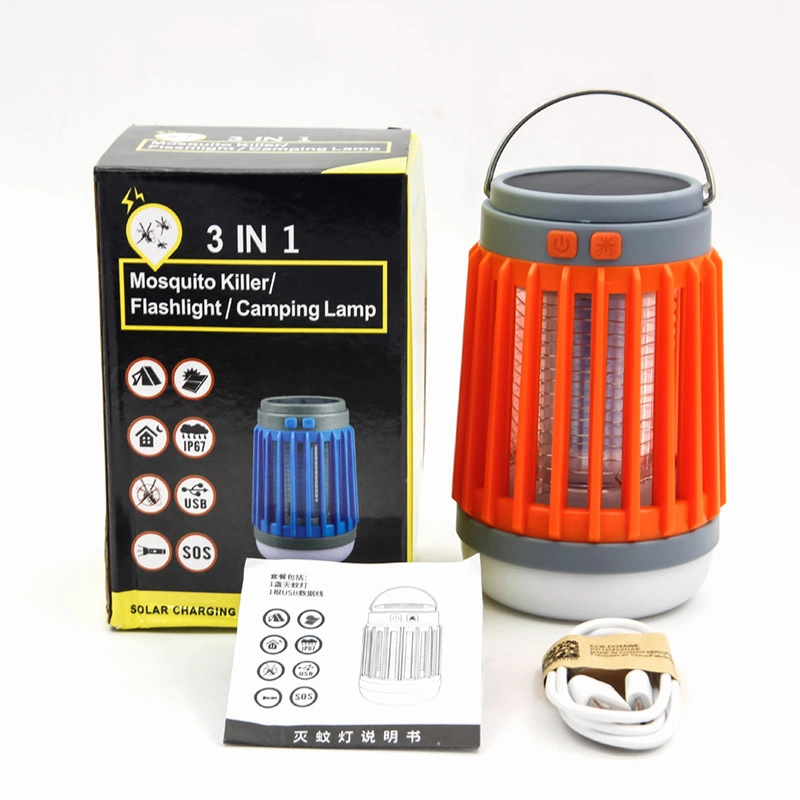 Solar Rechargeable Mosquito Inscet Killer Lamp Bug Zapper Emergency Light Camping Lantern