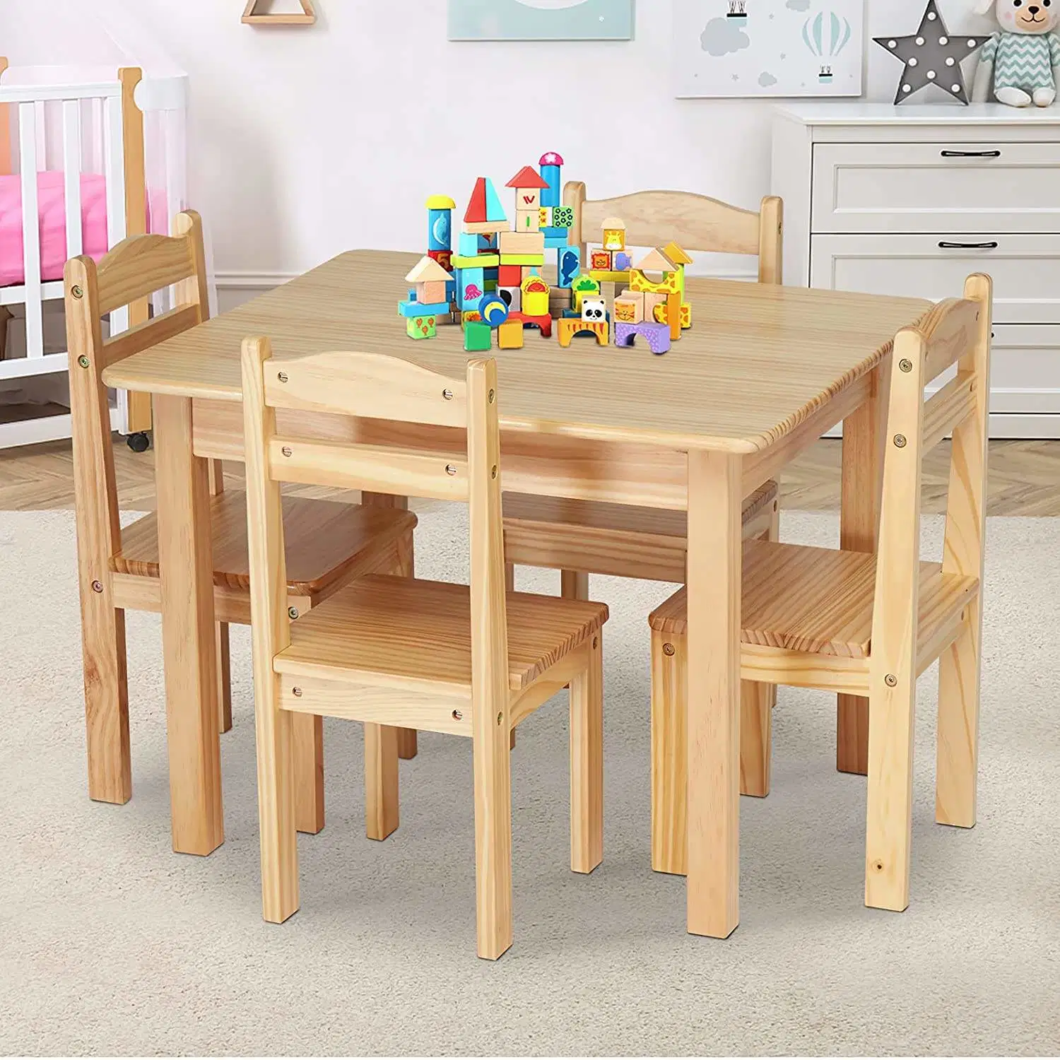 Kids Playroom Furniture Kindergarten Table Table and Chair Set