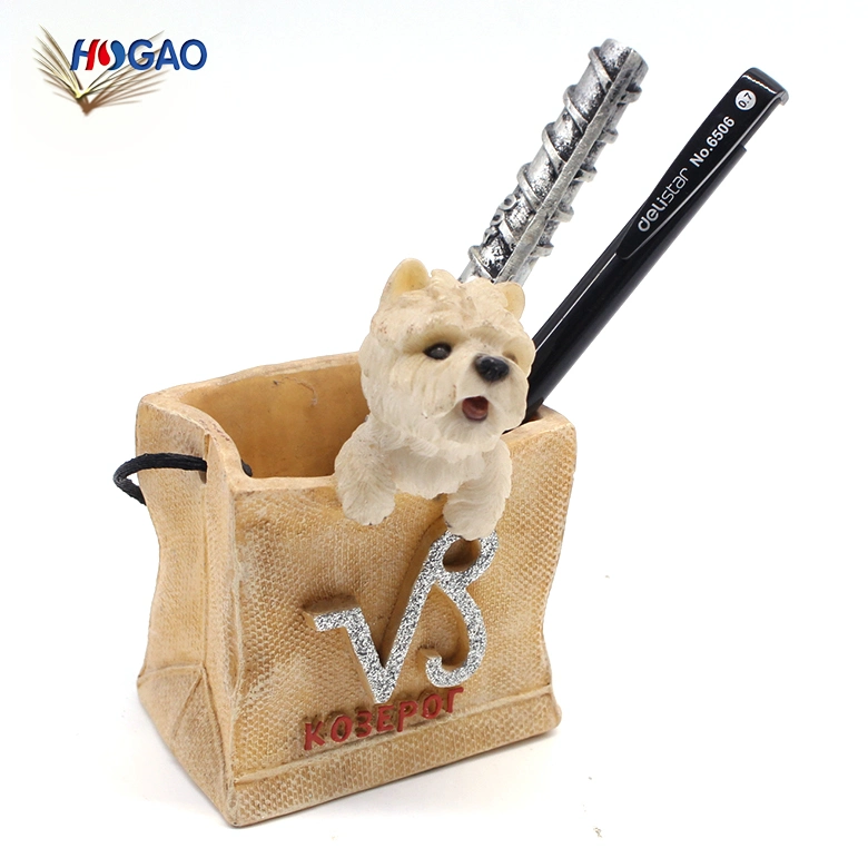 Custom Resin Dog Pen Pencil Holder for Desk Organizer