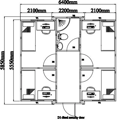 Expandable/Folding Container Houses with 1-4 Living Rooms