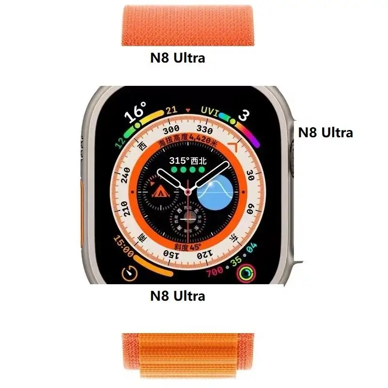 2023 N8 Uitra Touchscreen Smart Watch, die anrufen kann Lokale Musik zum Annehmen und Anrufen und Wiedergeben des Smart Watch für Herzfrequenz- und Blutdruckmonitor