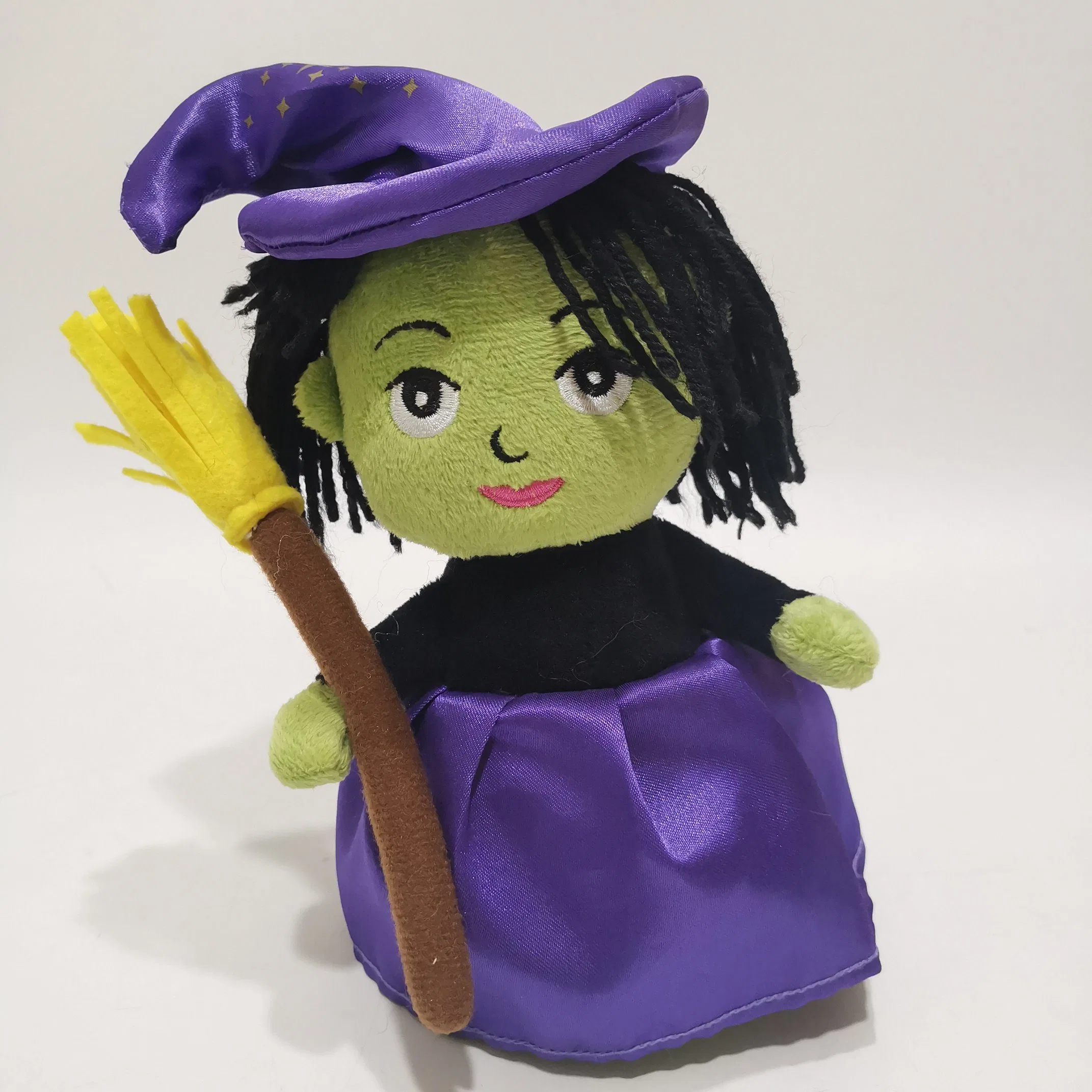 Halloween Hot-Selling Plush Recording & Repeating Witch W/ Purple Hat Toy Talking Back Item with BSCI Audit